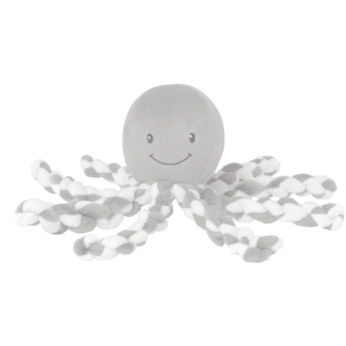 NATTOU Lapidou Peluche Poulpe | gris clair-blanc