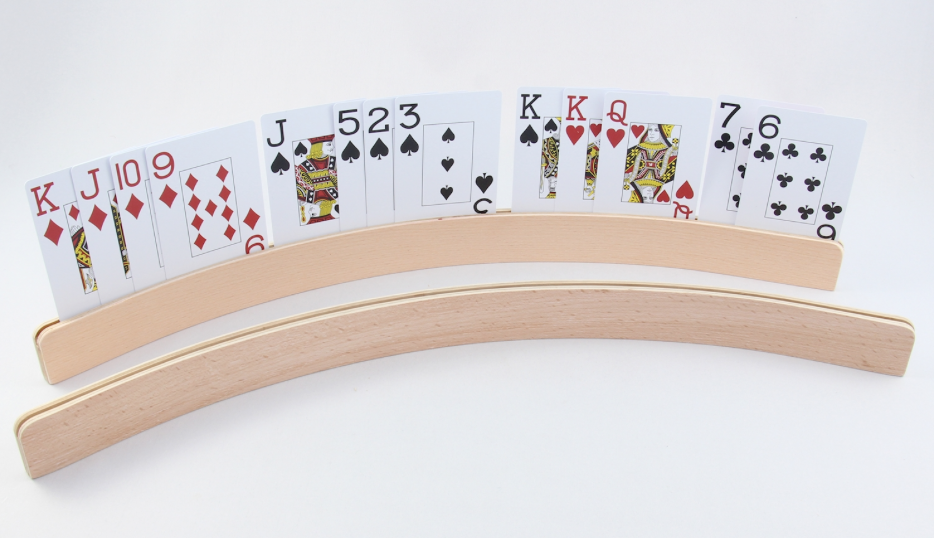 Porte-cartes En Bois à 3 Niveaux - Pour Jeux De Cartes (poker, Bridge) - Idéal Pour Enfants Et Personnes âgées
