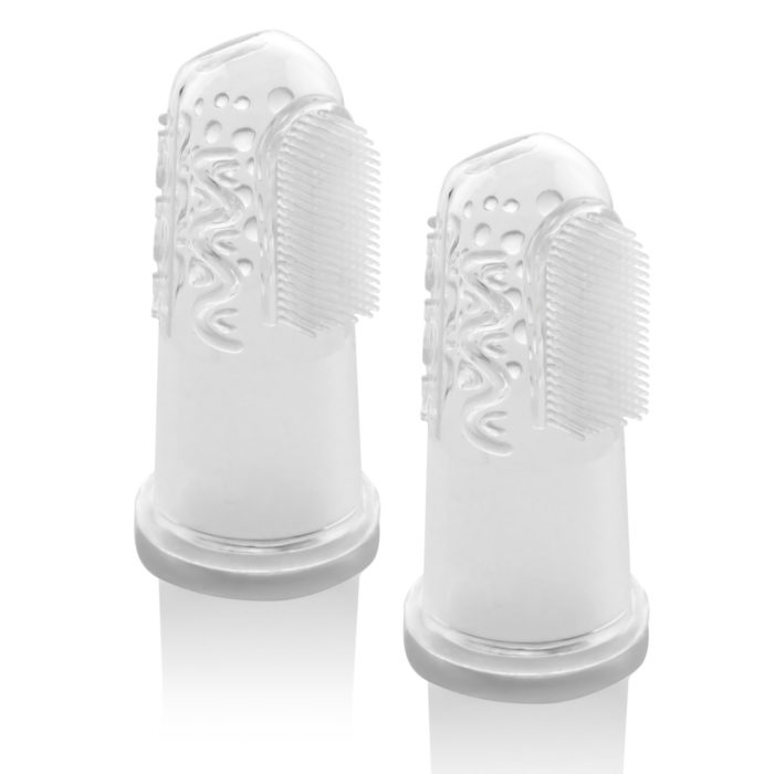 REER Brosse à dents-doigtier en silicone (2 pcs)