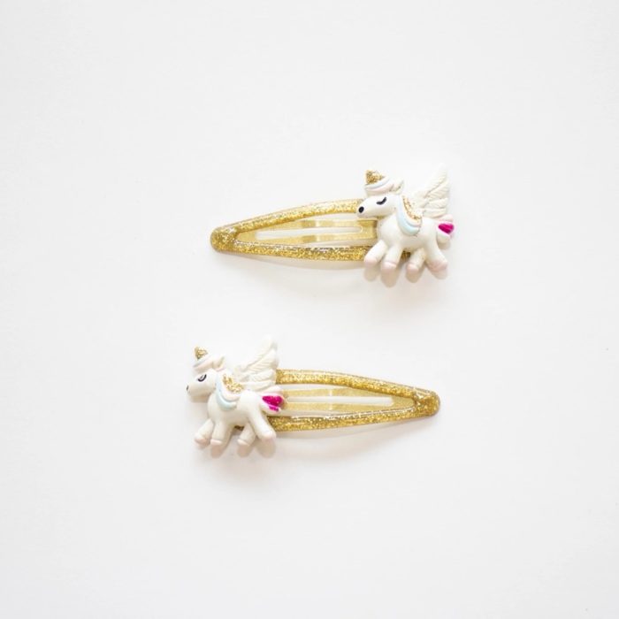 Yoko B. - Barrette à cheveux - Licornes dorées Steller
