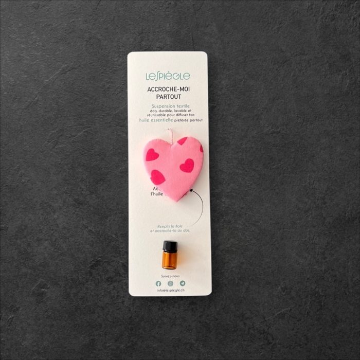 LESPIEGLE - Suspension coeur pour huiles essentielles COEUR ROSE