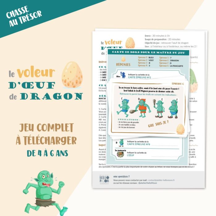 ATELIER HELLO MOON - Chasse au trésor “Le voleur d’œuf de Dragon” (de 4 à 6 ans)