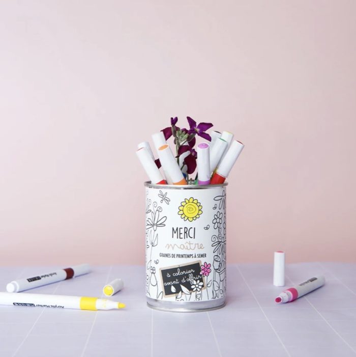 MauvaisesGraines Kit à semer "MERCI Maître à colorier"