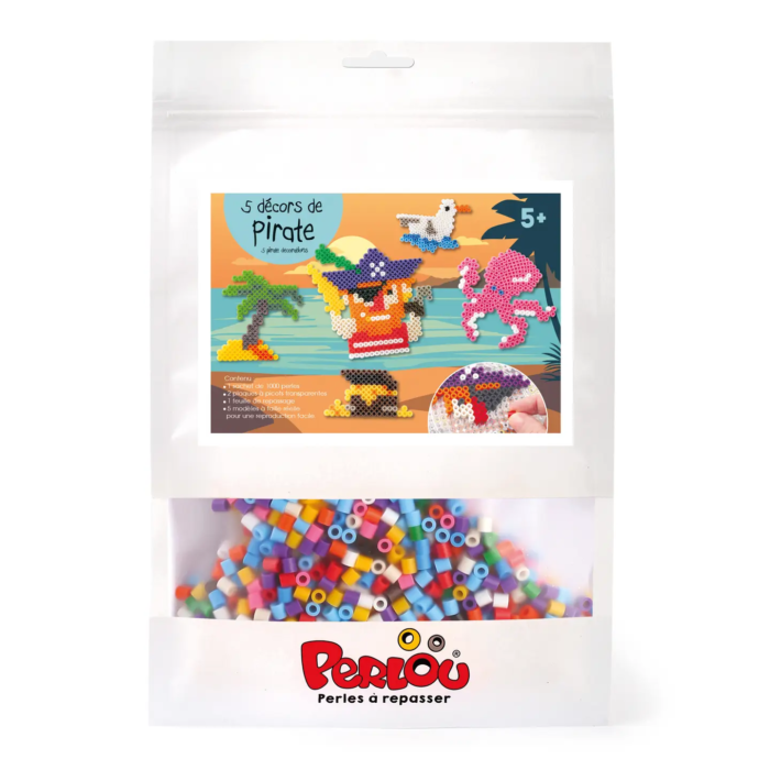 PERLOU perles à repasser - 5 décors de pirates