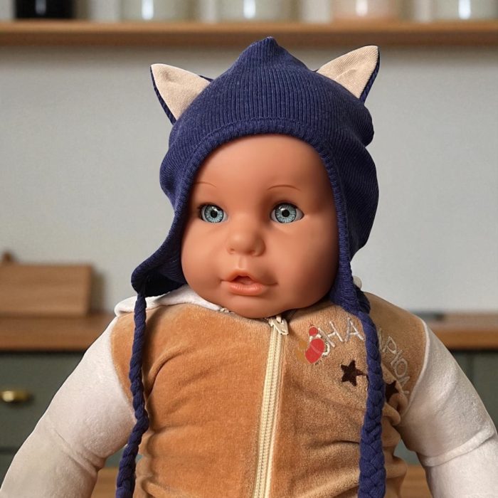 Kitty (Earflap) Manymonths Kitty 100% laine merinos 25/26 - Twilight Blue