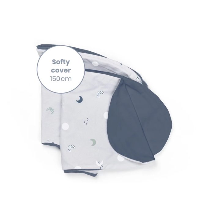 DOOMOO Housse pour coussin Softy Blue Grey Moon