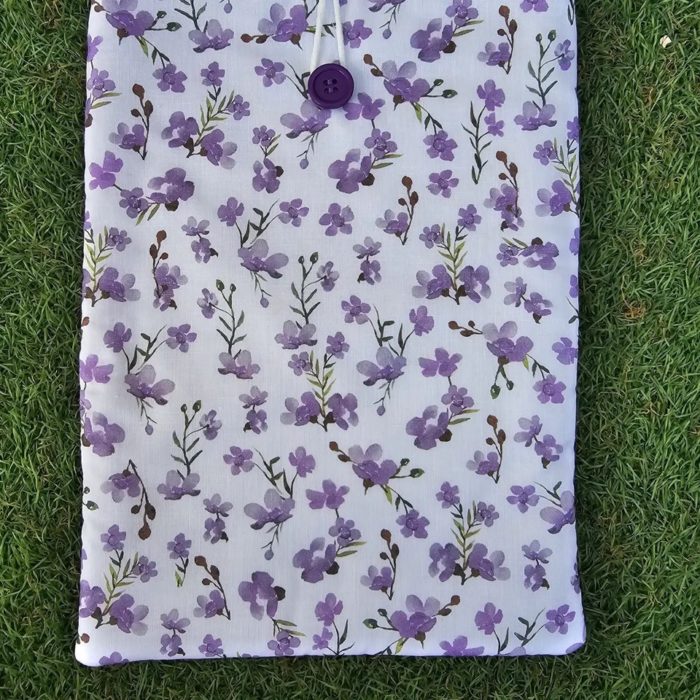LAUBELGO Couverture rembourrée blanche à fleurs violettes