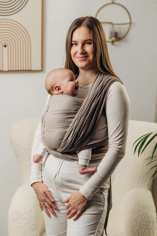 Echarpe de portage Lennylamb Little Herringbone Caffe Latte